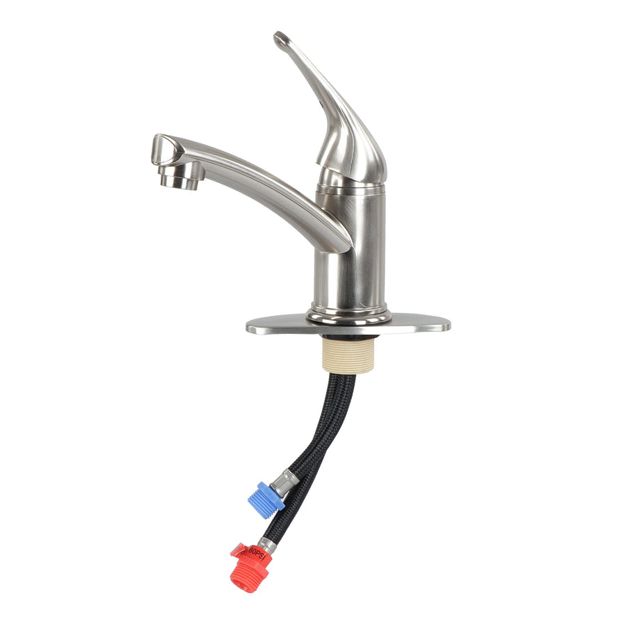 Single Lever Empire Faucets 9in Brushed Nickel Bathroom Faucet One Hole Installation Roman Tub Non-Metallic Spout for RV