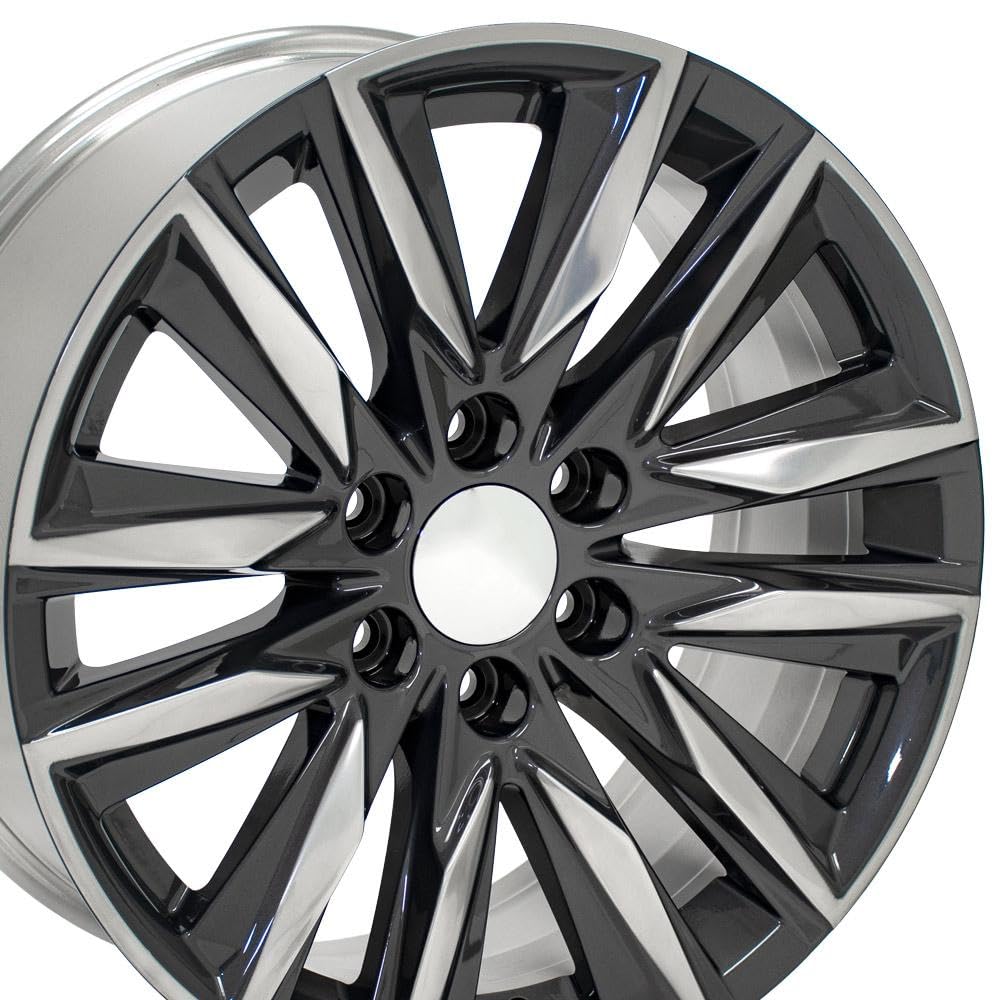 20 Inch OE Wheels CA91 Rim Fits Escalade Sport Style 20x9 Gloss Gunmetal with Polished Face - Hollander 4869 (1)
