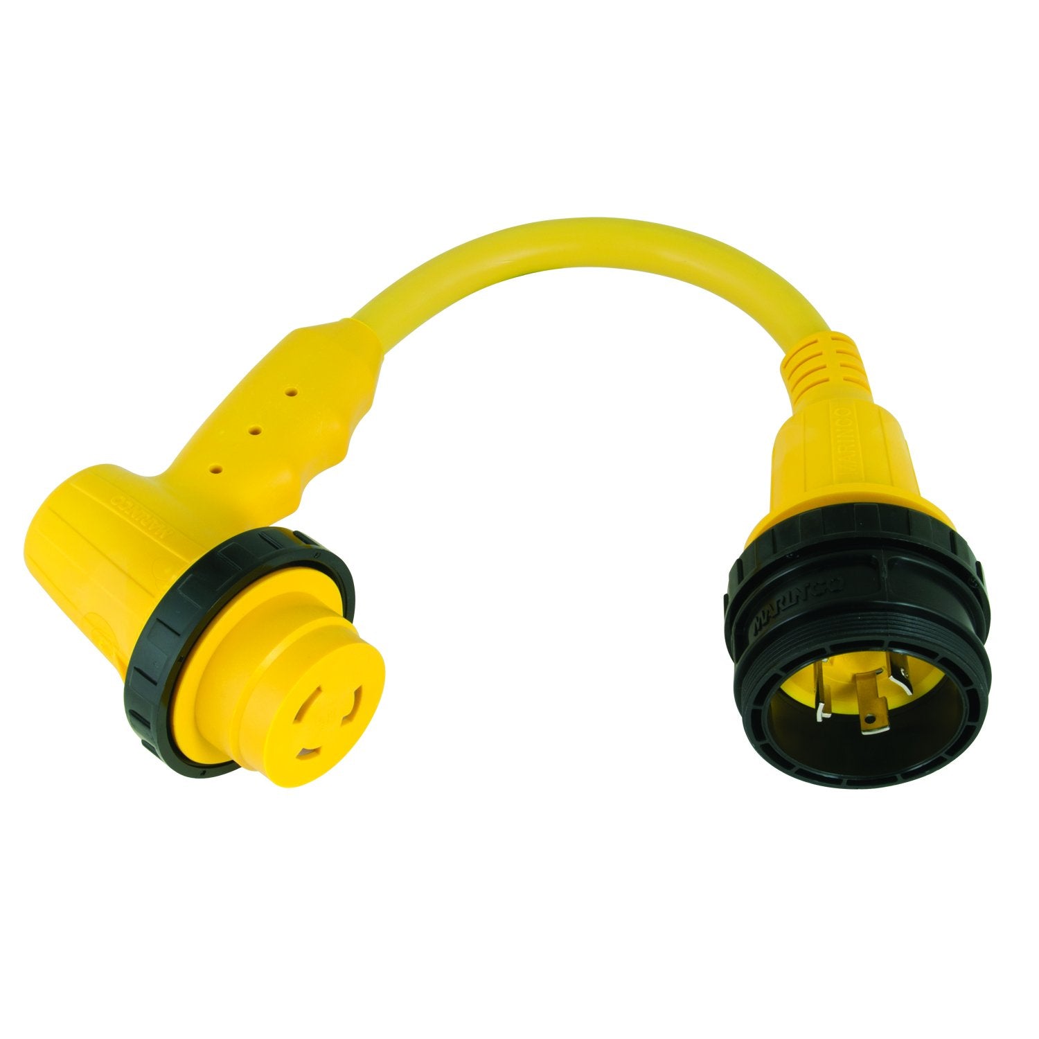 1RPCRV ParkPower by Marinco Right Angle Adapter, 30A 125V Locking/Sealing Connector and 30A 125V Locking Male Plug