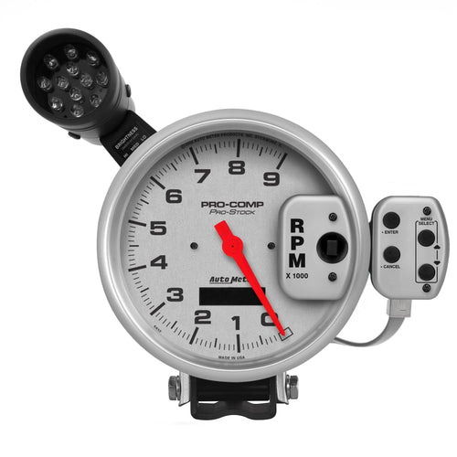 Pro Stock AUTO METER 6832 Silver Tachometer, 5.000 in.