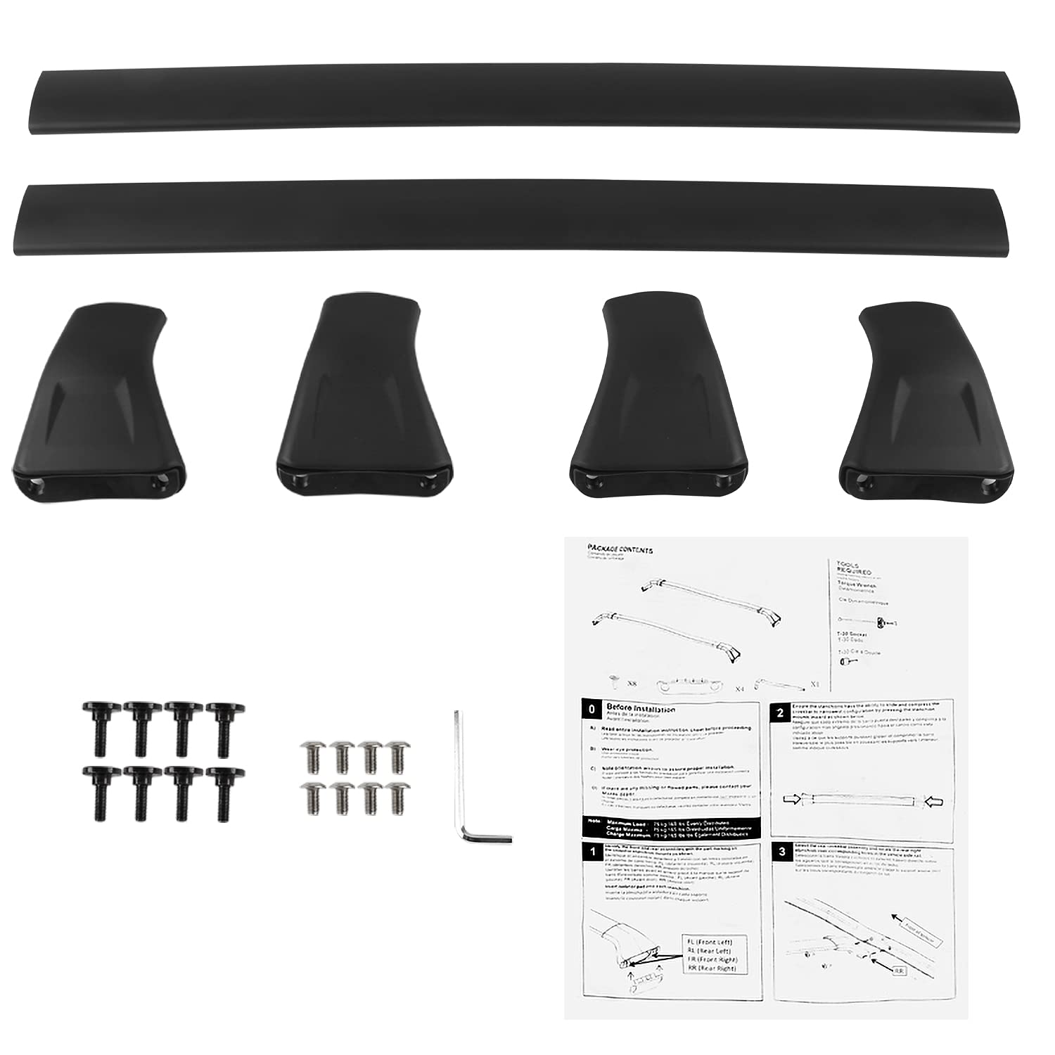Aluminum Baggage Cargo Rail Spec-D Tuning Black Cross Bar Roof Rack Compatible with Mazda Cx5 2017-2023