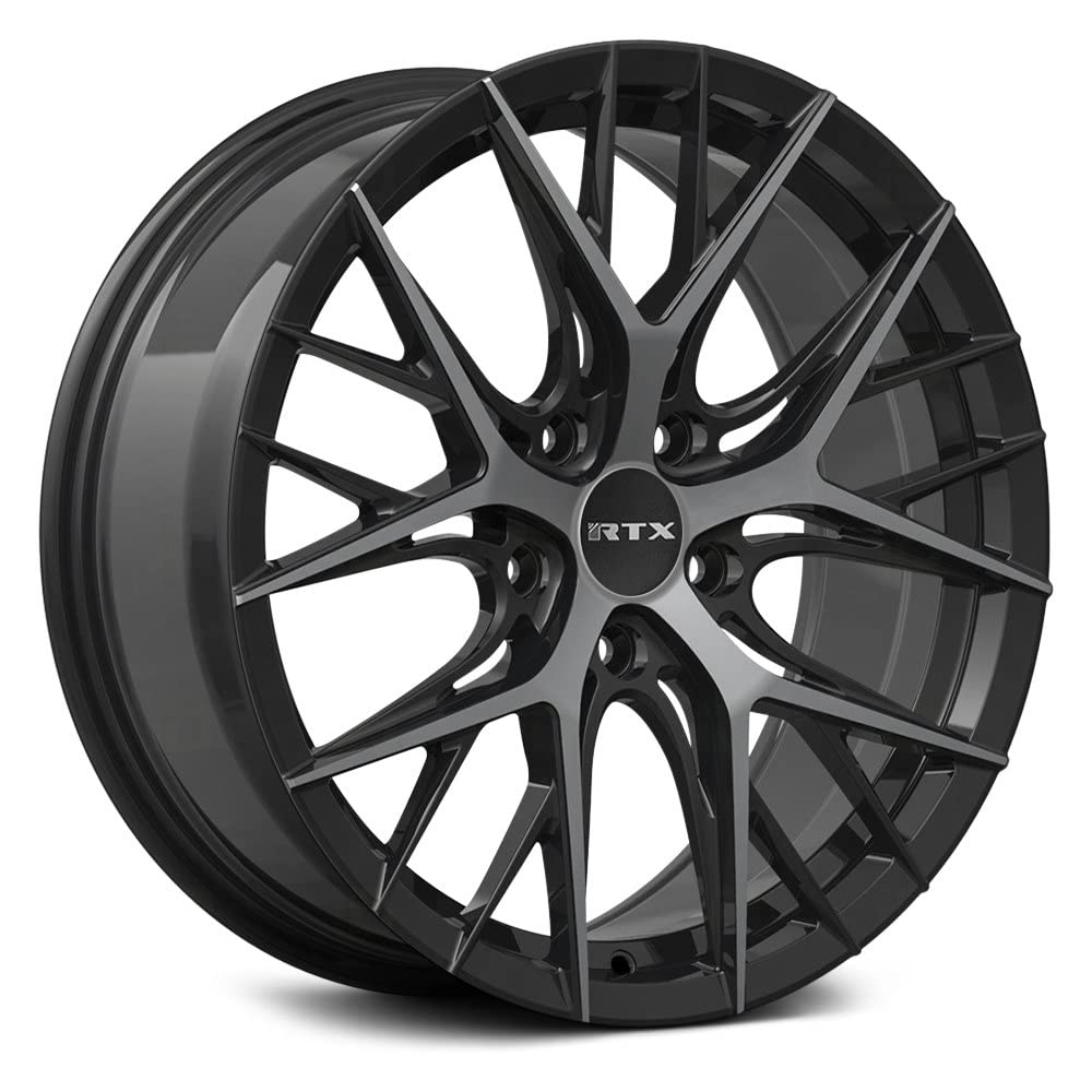 Custom RTX Wheel - 17x7.5, 38 Offset, 5x112 Bolt Pattern, 66.6mm Hub - Black Machined Rim