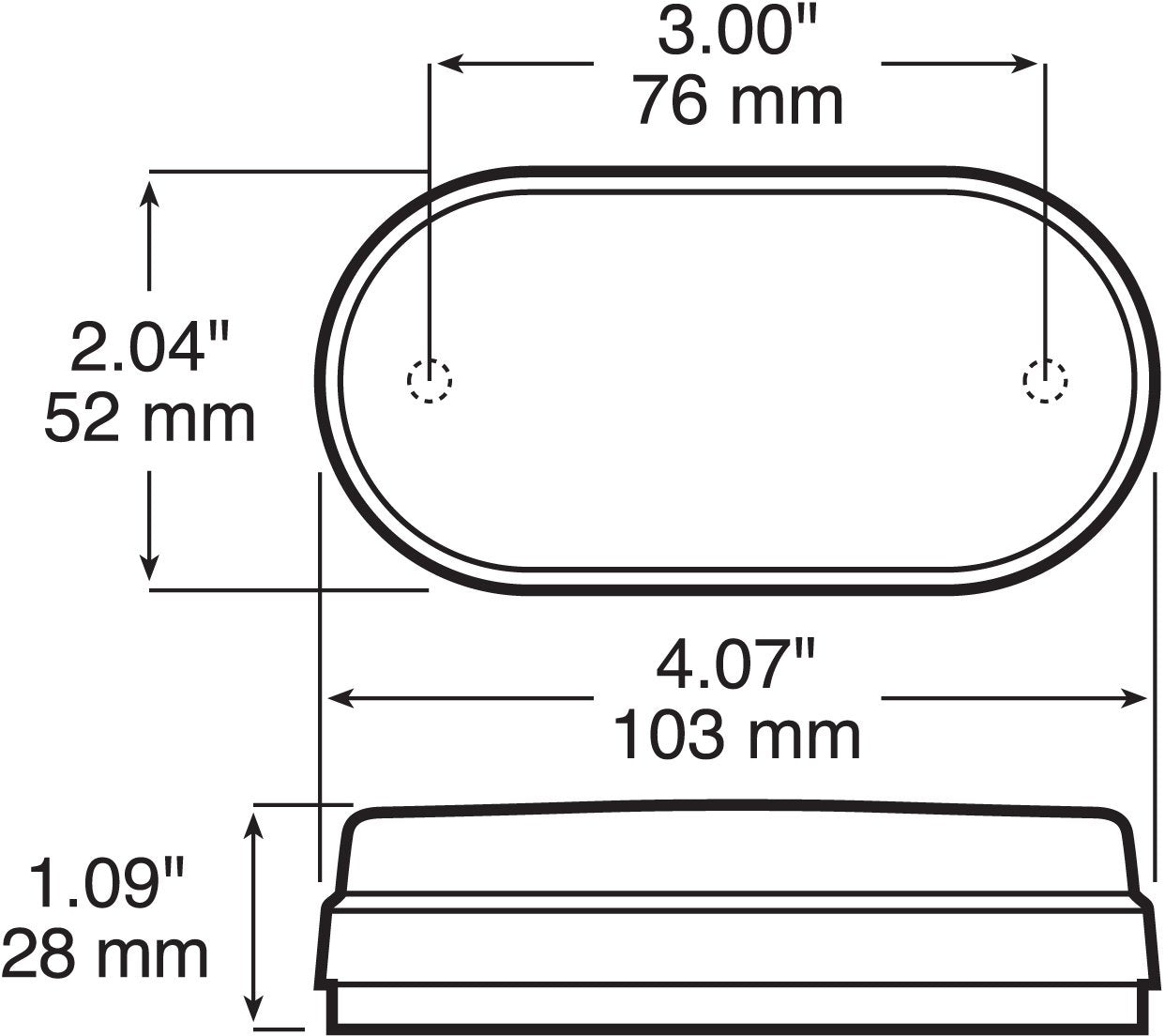 Red Peterson 108WR Clearance/Side Marker Light with Reflex Reflector, 4.125 inches