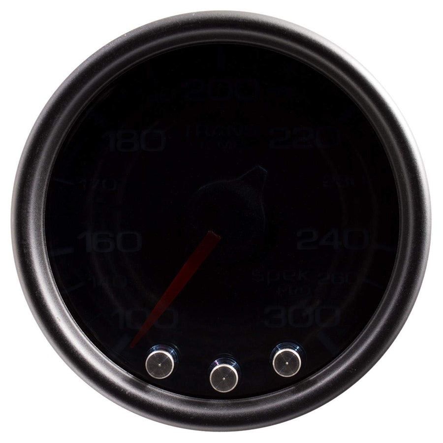 AutoMeter P34252 Transmission Temp Gauge (Spek-Pro Gauge, Trans Temp, 2 1/16", 300ºf, Stepper Motorwith Peak & Warn, Blk/Smoke/Blk, Spek-Pro)