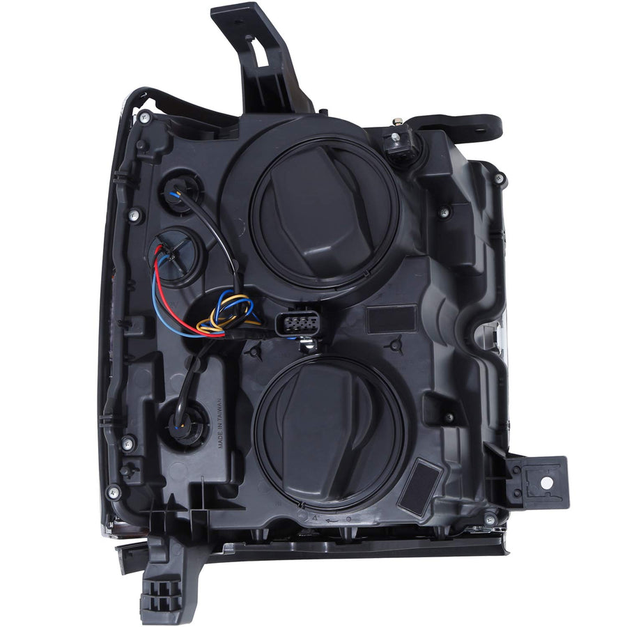 CHEVY SILVERADO 2500HD,3500HD 15-19 ANZOUSA PROJECTOR PLANK STYLE H.L. BLACK CLEAR AMBER