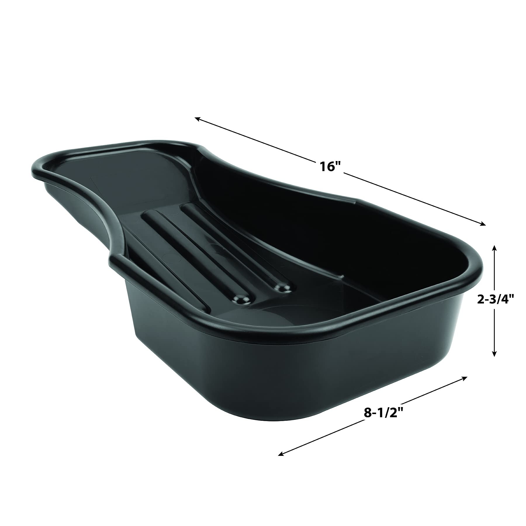 2.8 Quart Performance Tool W4073 Heavy Duty Oil Drain Pan with Splash Guard and Tapered Spout for Lawn Equipment and Motorcycles
