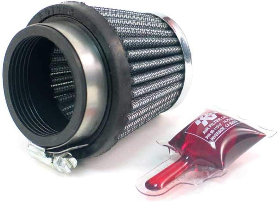 High-Flow K&N Original Lifetime Universal Clamp-On Air Filter: High Performance, Premium: Flange Diameter: 1.9375 In, Filter Height: 2.5 In, Flange Length: 0.625 In, Shape: Round Tapered, RC-2500