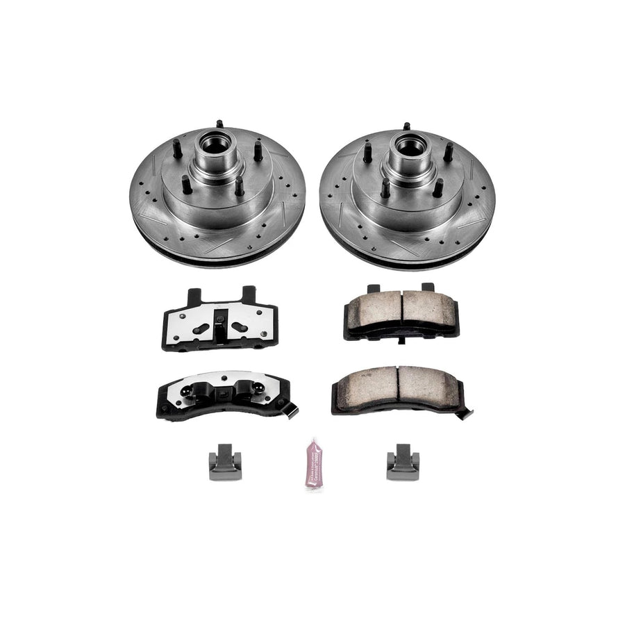 Power Stop Front K1766-36 Z36 Truck & Tow Brake Kit, Carbon Fiber Ceramic Brake Pads and Drilled/Slotted Brake Rotors For E-150 Econoline, E-150 Econoline Club Wagon, F-150 [Model Specific]