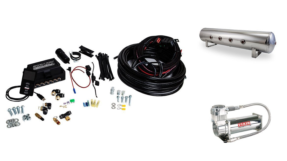 Performance AIRLIFT 27784 3P (1/4" Air Line, 4 Gallon 7-Port Lightweight Polished Al