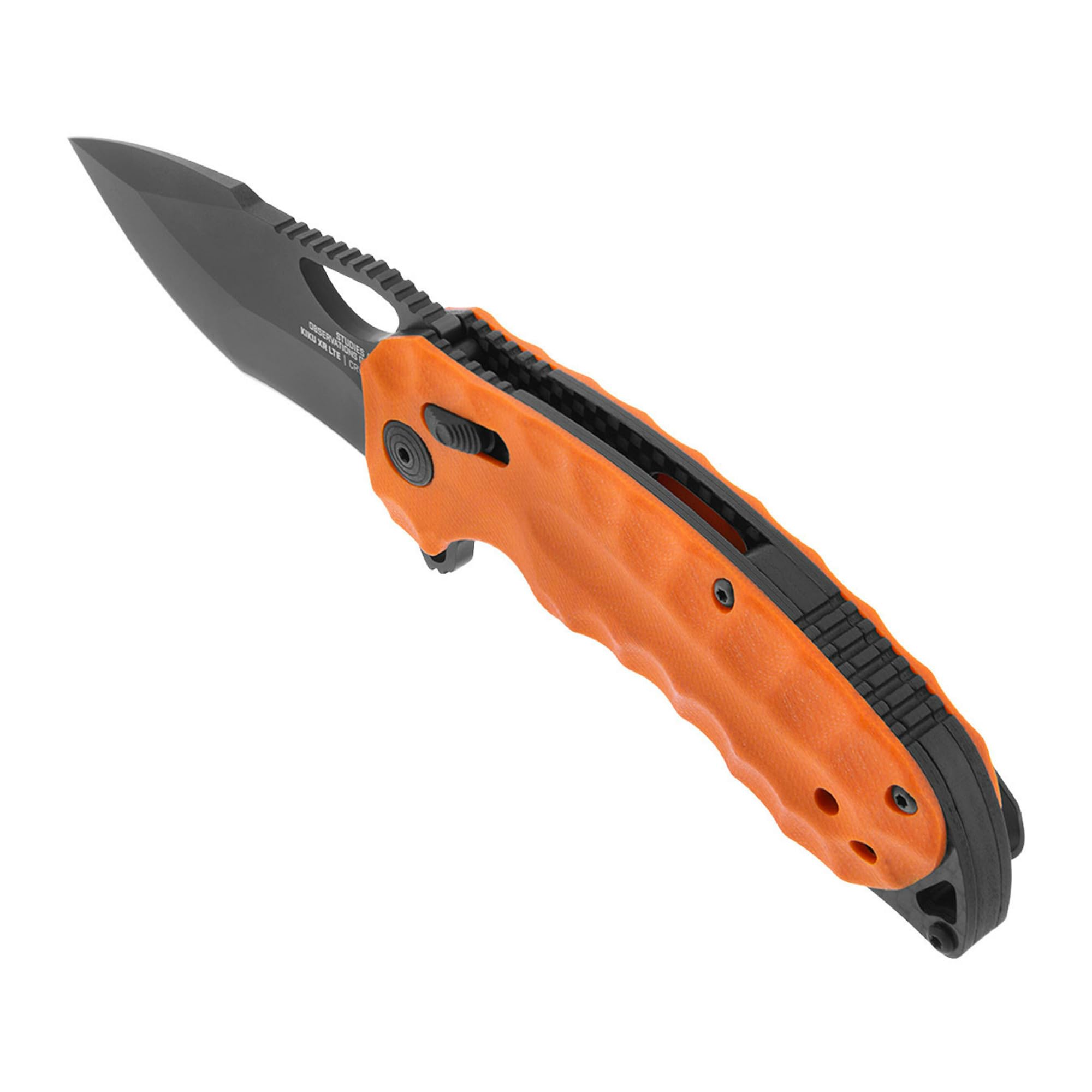 SOG KIKU XR LTE Folding Knife Lightweight Outdoor Ambidextrous Large-Format | CTS XHP Steel Blade | XR Locking Mechanism, Orange G10