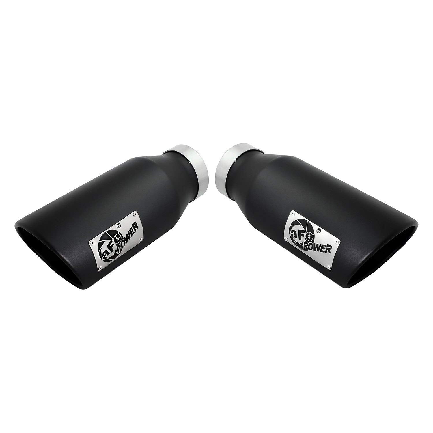 4" Inlet aFe Power 49T40606-B15 x 6" Outlet x 15" Length Stainless Steel Black Bolt-On Exhaust Tip