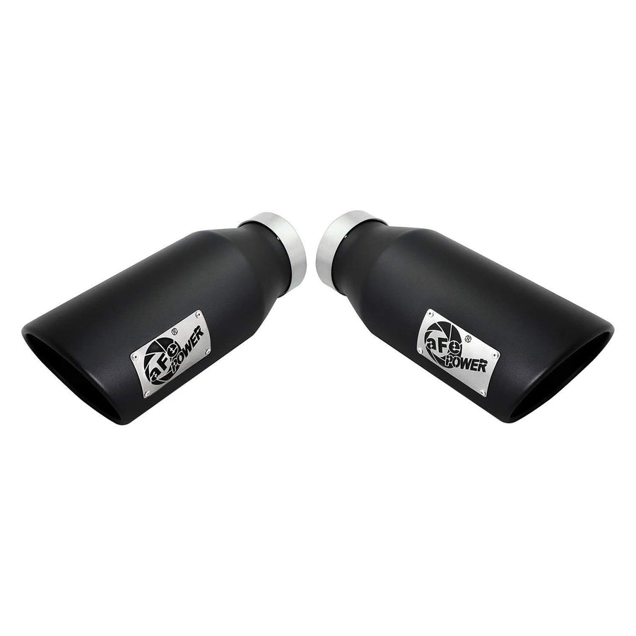 4" Inlet aFe Power 49T40606-B15 x 6" Outlet x 15" Length Stainless Steel Black Bolt-On Exhaust Tip