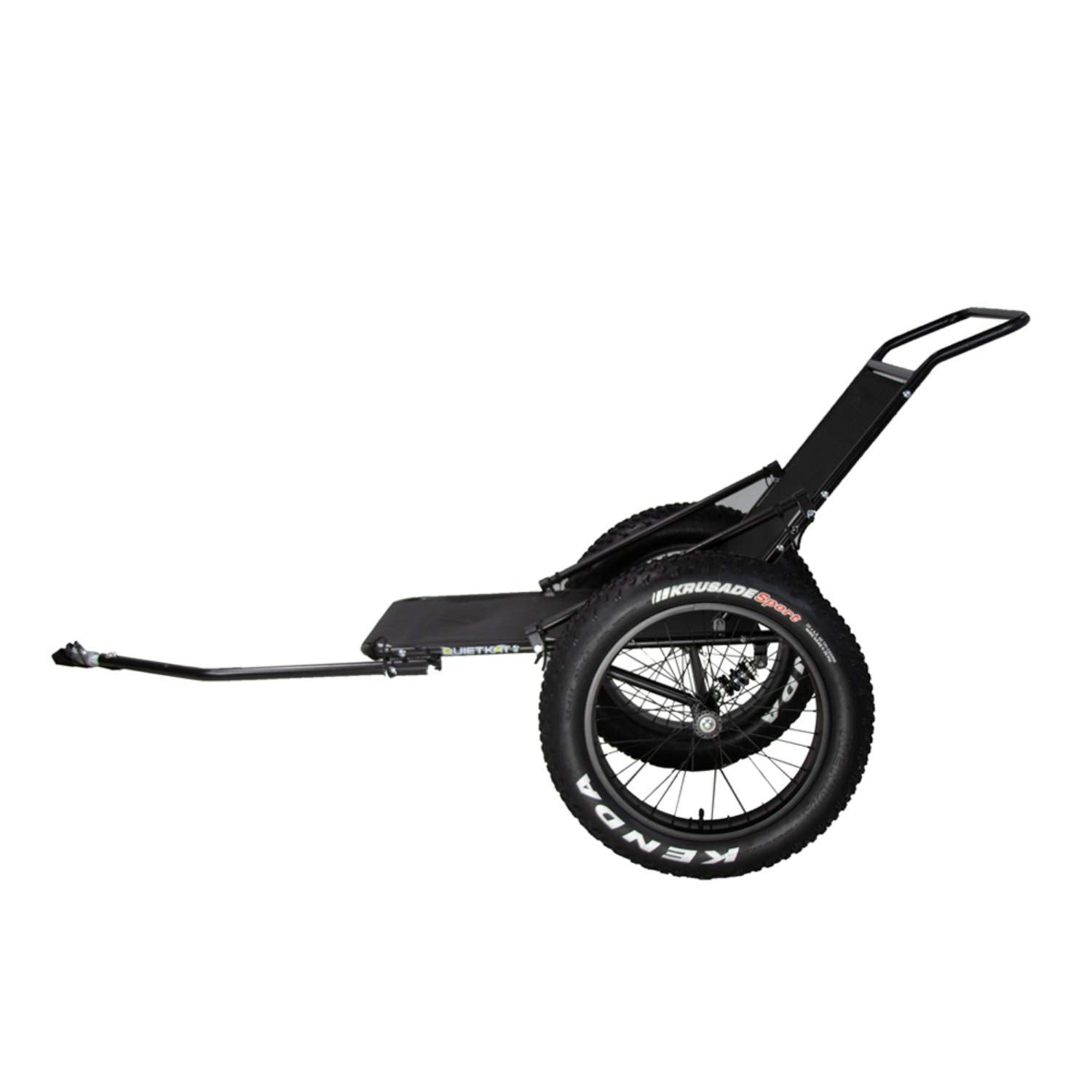QuietKat Game Cart Two Wheel, FatTire Off Road Cargo Trailer for Extra Storage While Hunting, Fishing, Exploring Backcountry, Three-Way Adjustable Rack Angle (20" x 4" Wheels/Tires), Black