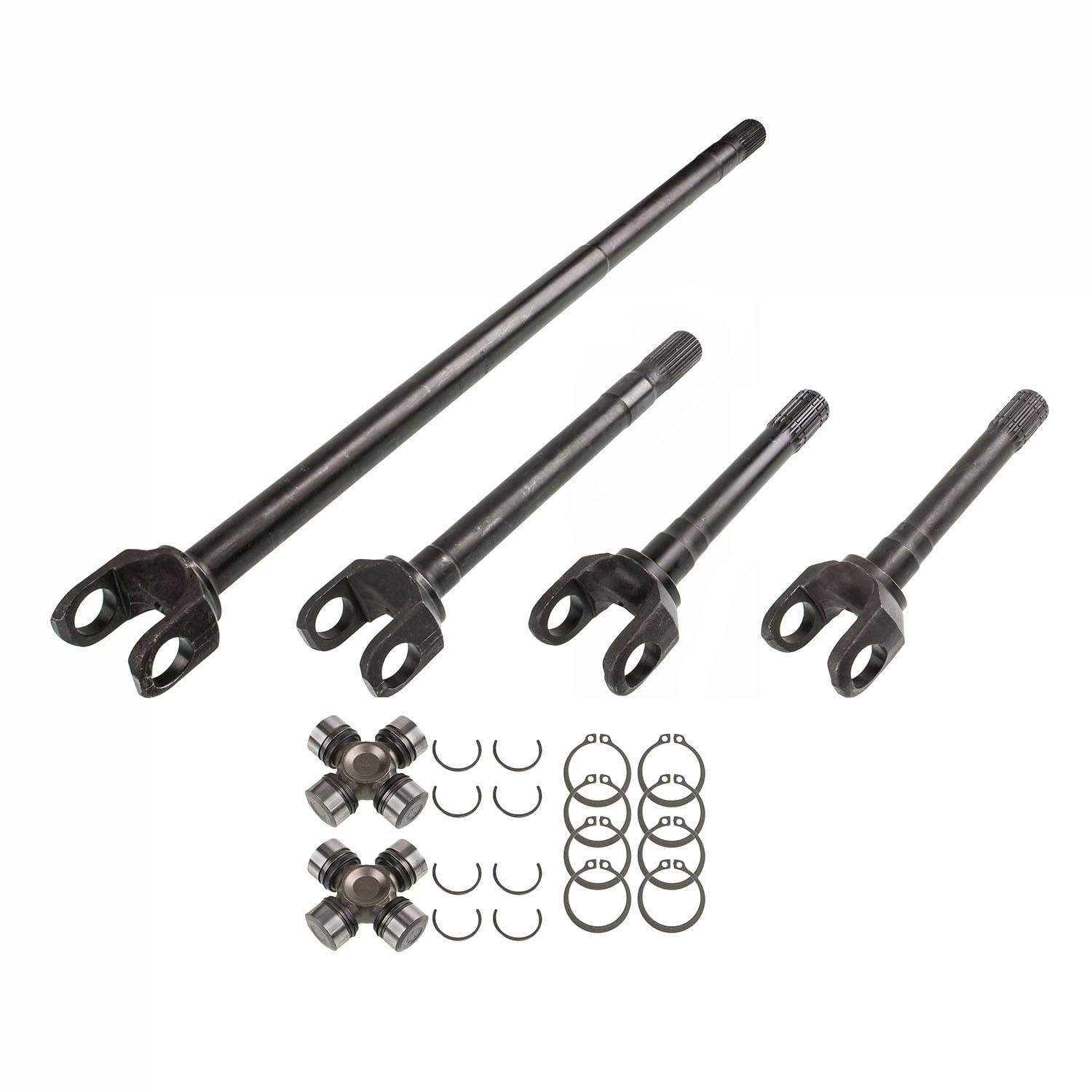 Drive Axle Shaft Assembly TEN Factory MG22171 For Dana 44 Front Axle Kit, 30 Spline Chromoly Shafts - For Jeep Wagoneer (1974–1979) - Replaces Alloy USA 12171, Yukon Gear YA W24142, YA W24146