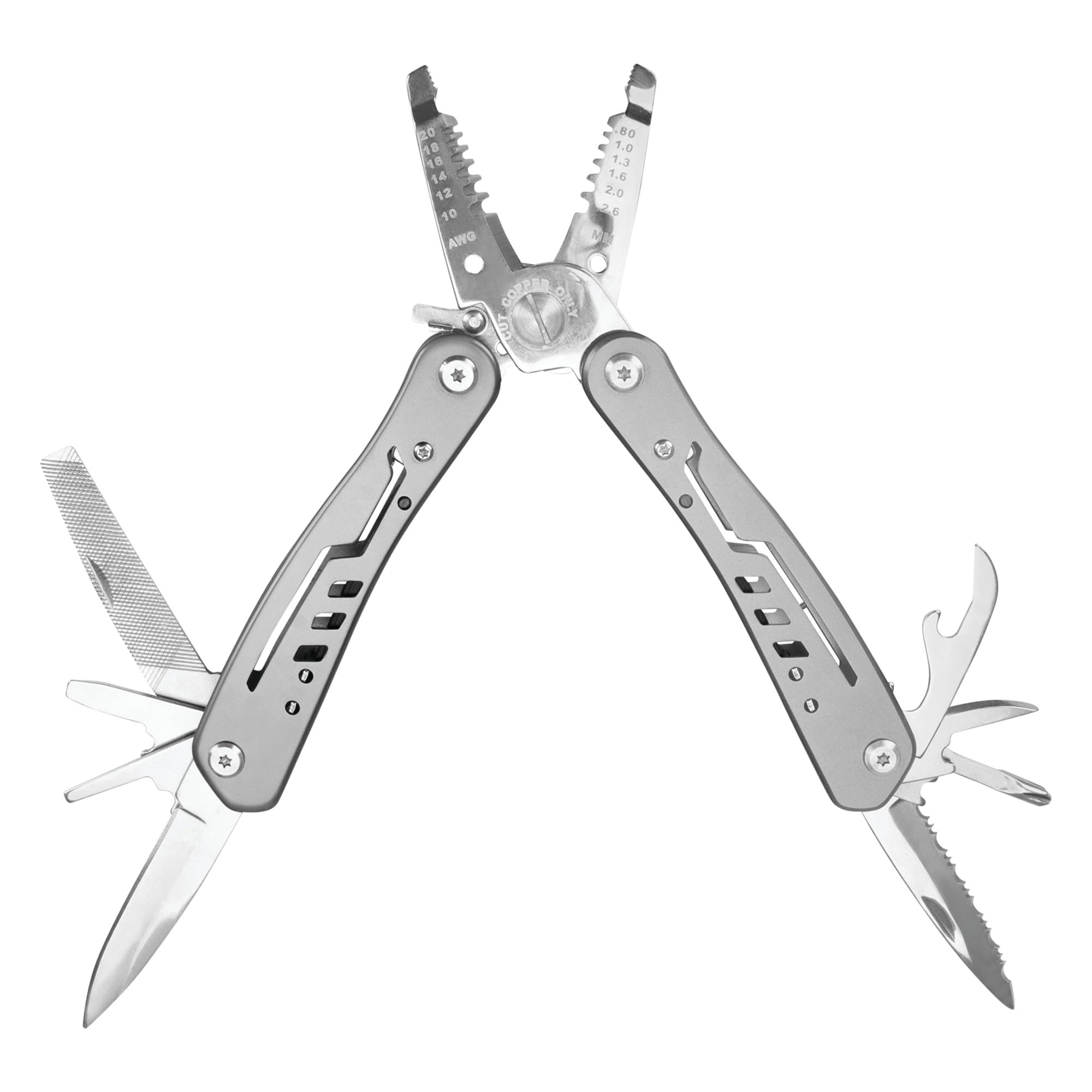 W86506 Performance Tool 13-in-1 Electrician Multi-Tool (Wire Strippers, Long Nose Pilers, Wire Cutters and more) Strip & Cut 10 to 18 AWG Solid Wire