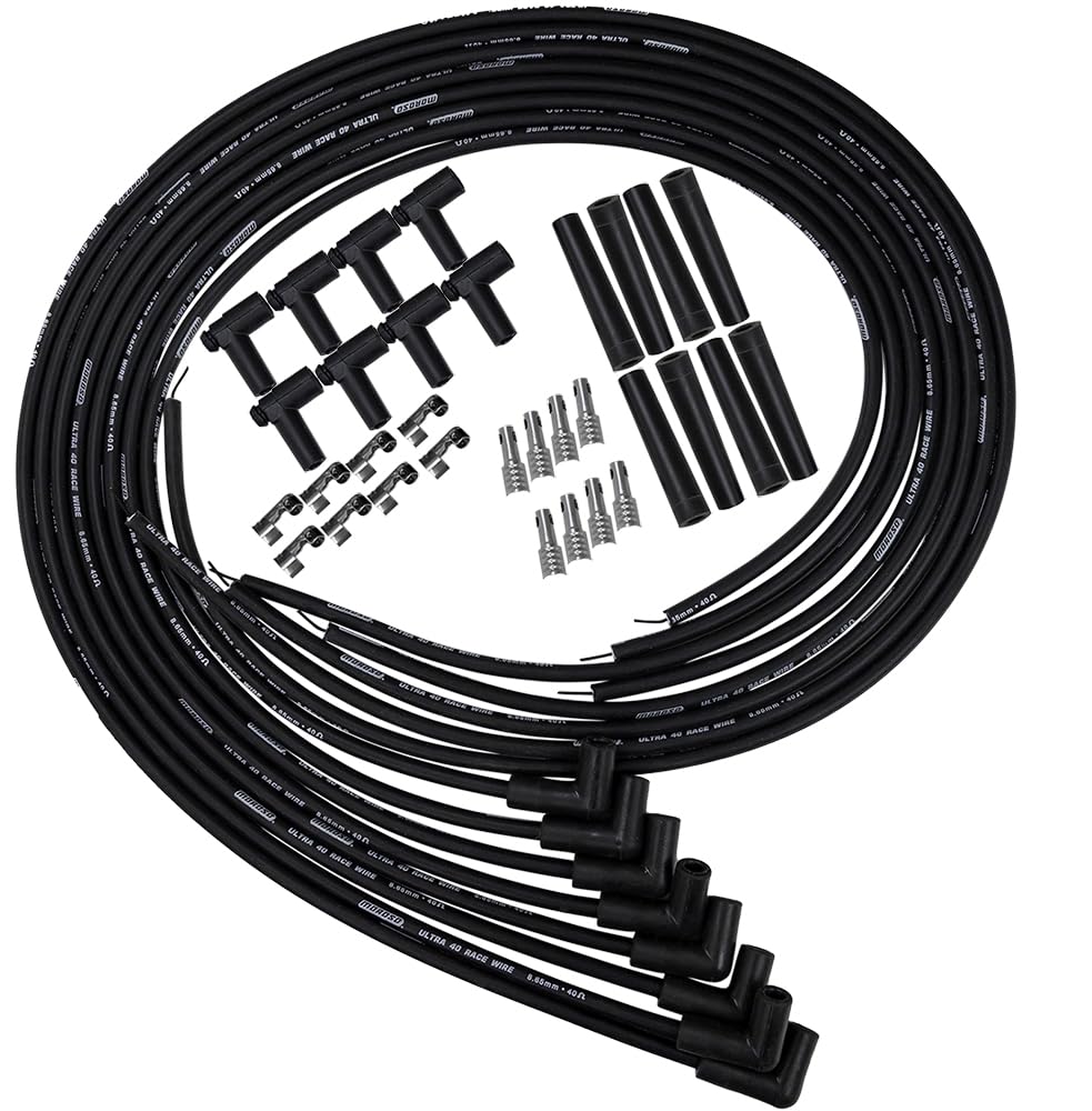 Ultra Moroso 73852 Black 40 8.65mm Spark Plug Wires, Use w/Individual Coils and 90 Degree Plugs