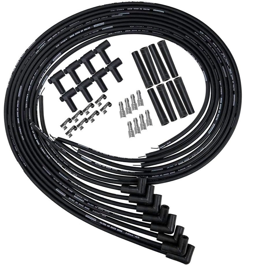 Ultra Moroso 73852 Black 40 8.65mm Spark Plug Wires, Use w/Individual Coils and 90 Degree Plugs