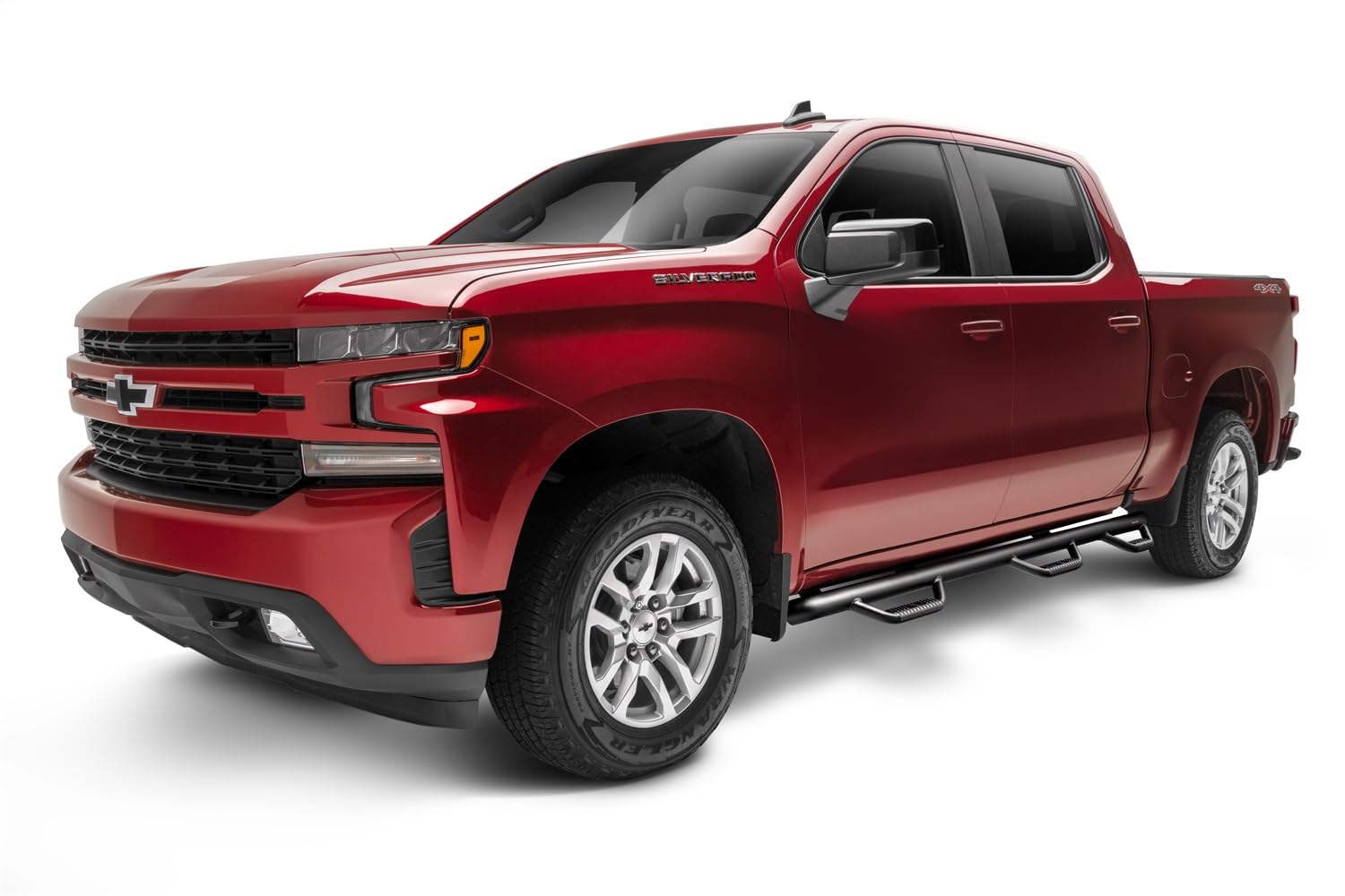Textured Black N-Fab Nerf Steps | Wheel-to-Wheel w/ Bed Access | C1996CC-6-TX | Fits 2019-2022 Chevrolet/GMC 1500 (Next Generation) Crew Cab 5.7' Short Bed, SRW Gas / Diesel