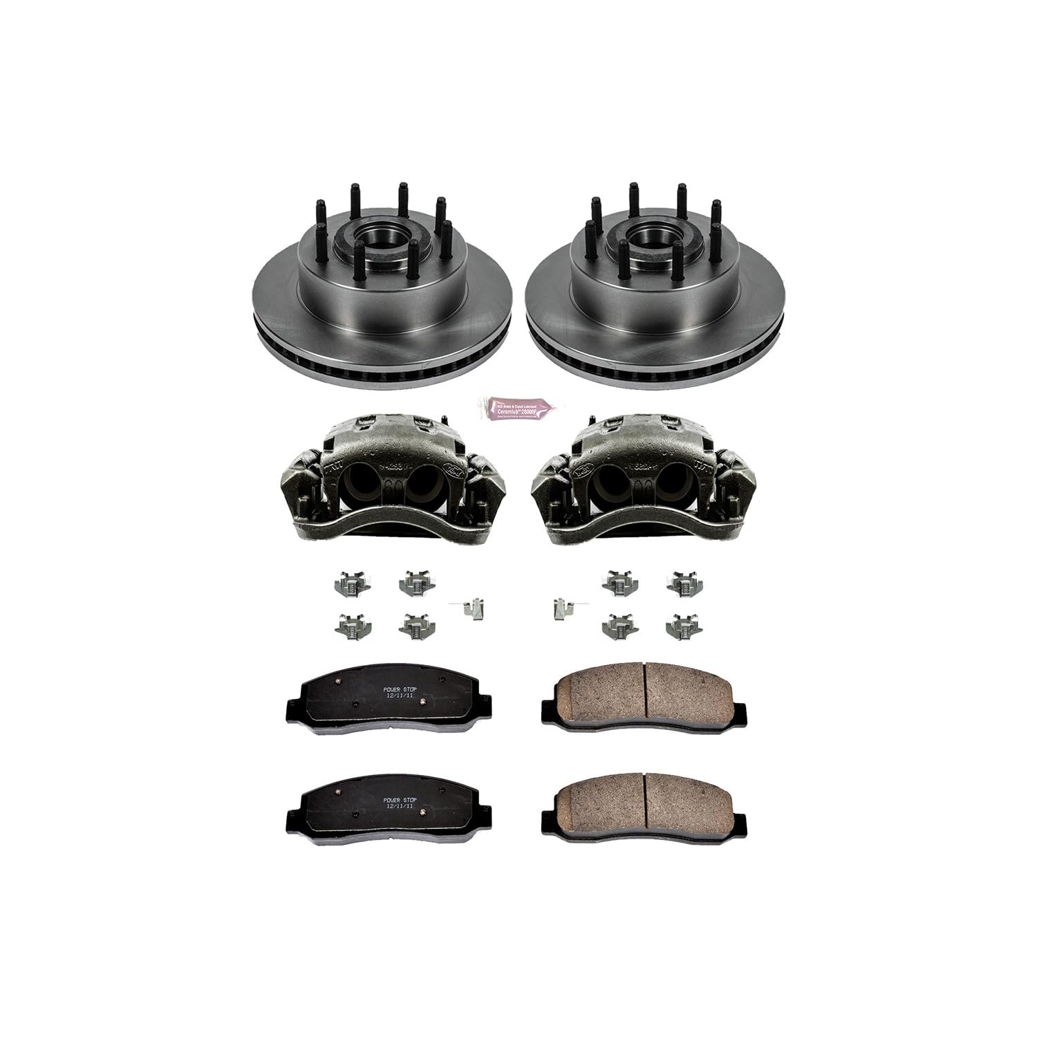 Power Stop KCOE5588 1-Click OE Replacement Brake Kit with Calipers For Ford F-250 Super Duty 2009-2011, Ford F-350 Super Duty 2010-2011 [Model Specific]
