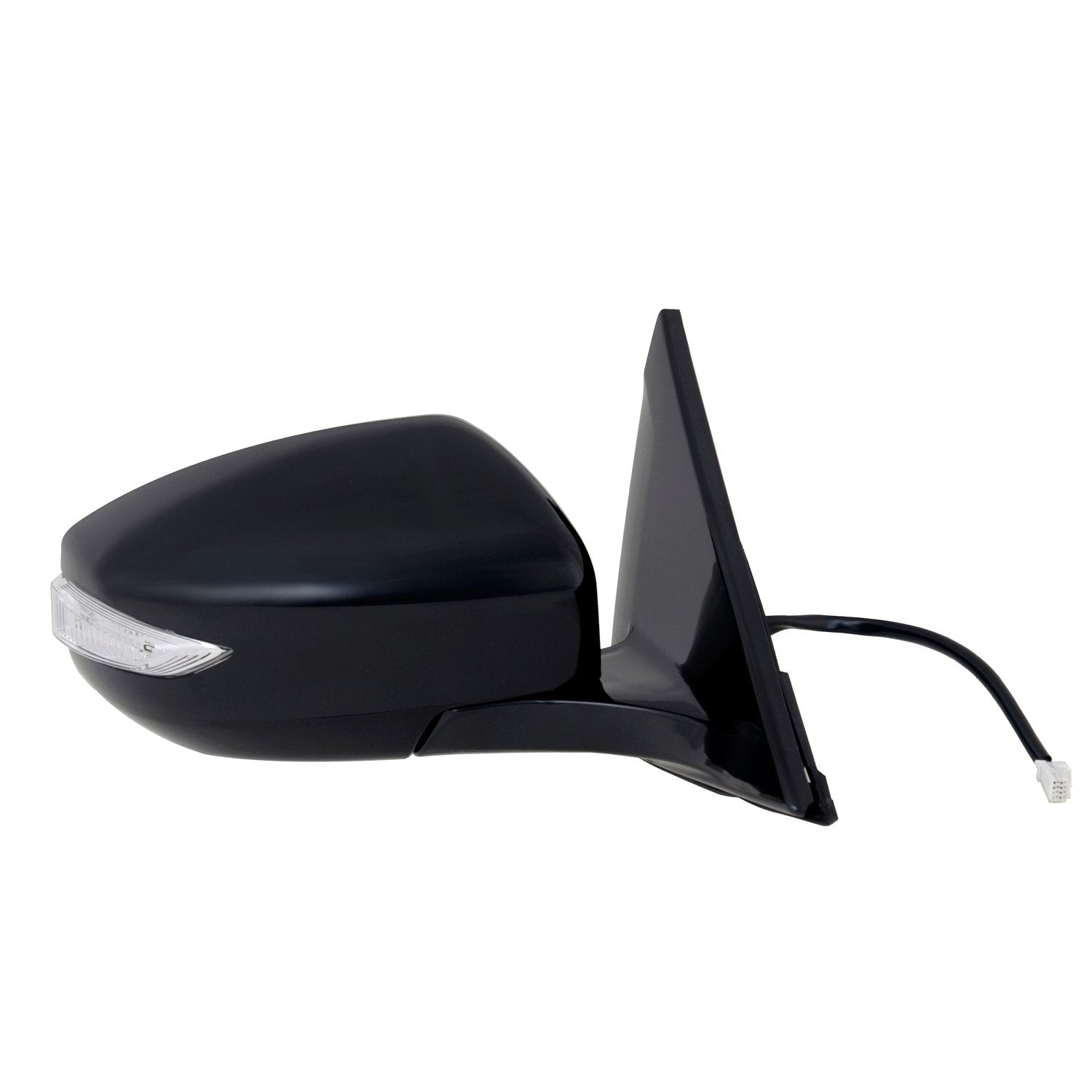 Mirror Passenger Side for Nissan Maxima SL, SR, SV Model, Black w/PTM Cover, w/Turn Signal, Foldaway, Heated Power