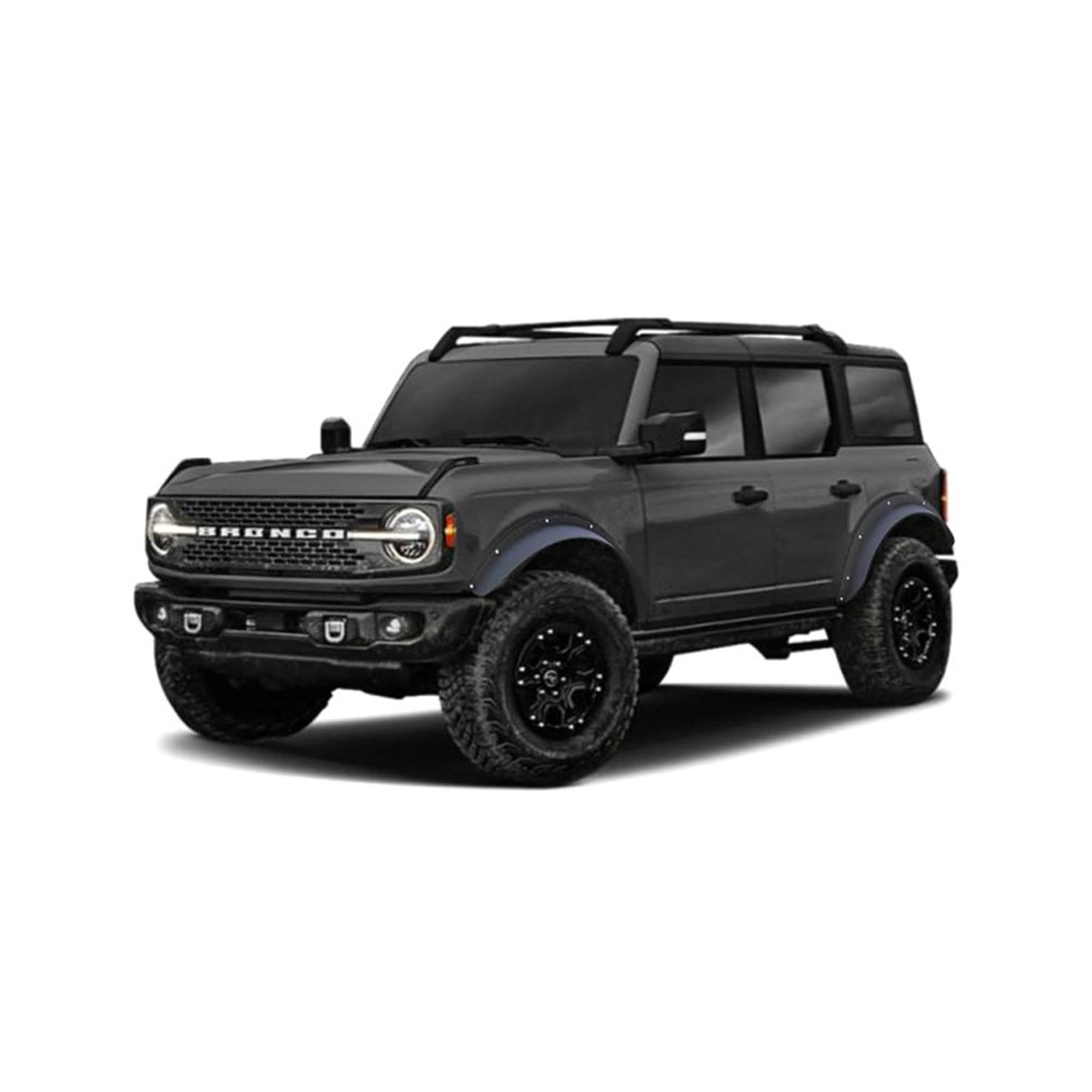 Fender Flares Black Horse Smooth Pocket Style Black Compatible with 2021-2023 Ford Bronco Sport-FF-FBS21SM