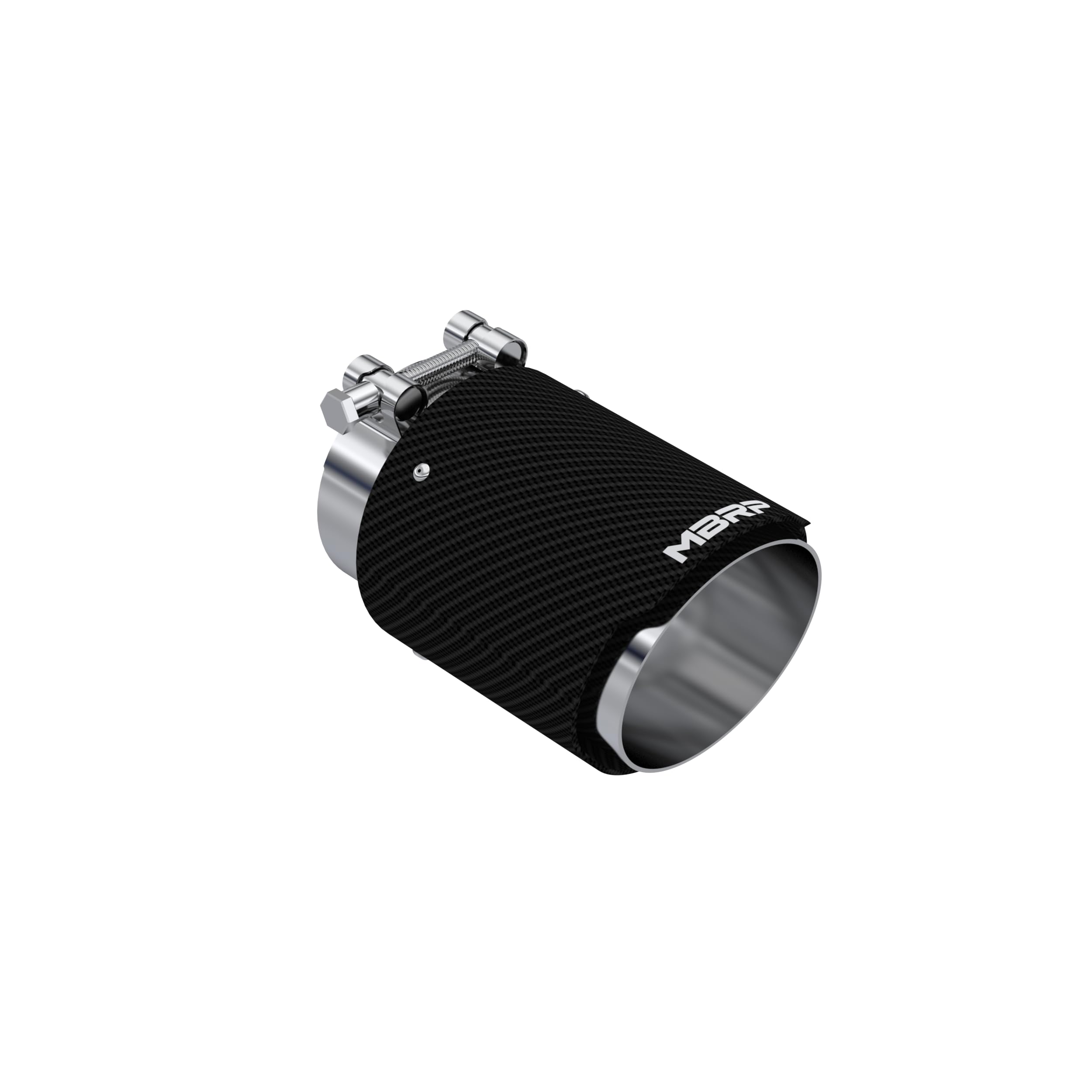 Armor Pro 304 SS Round Carbon Fiber Cut Clamp-On Exhaust Tip MBRP T5188CF (3" Inlet, 4" Outlet, 6.13" Length)