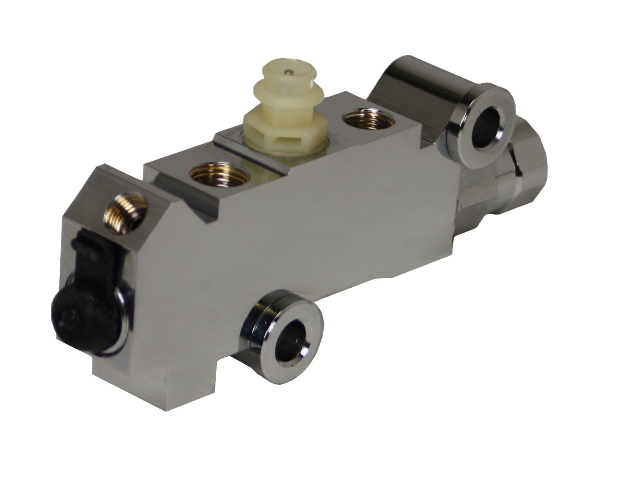 7 Inch LEED BRAKES Dual Power Booster, 1 Inch Bore Flat Top Master, Side Mount Valve, Drum/Drum(Chrome)