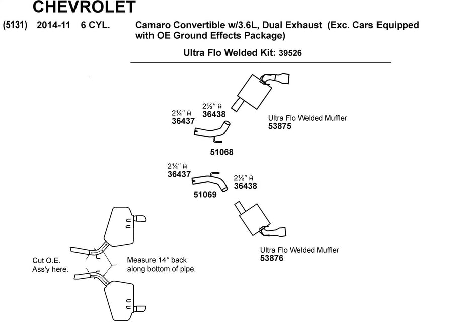 Exhaust Pipe Dynomax 51069 for Chevrolet Camaro