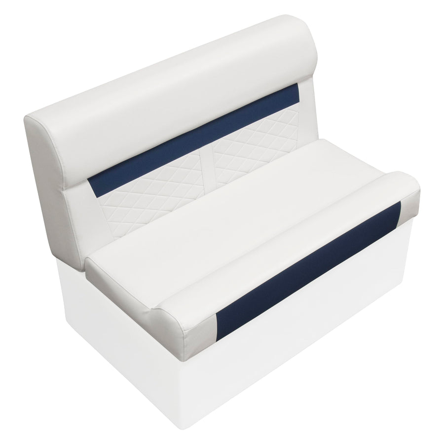 DLX100-1904 Wise DLX Series 37" Pontoon Bench Seat Cushion Set - White/Mariner Blue