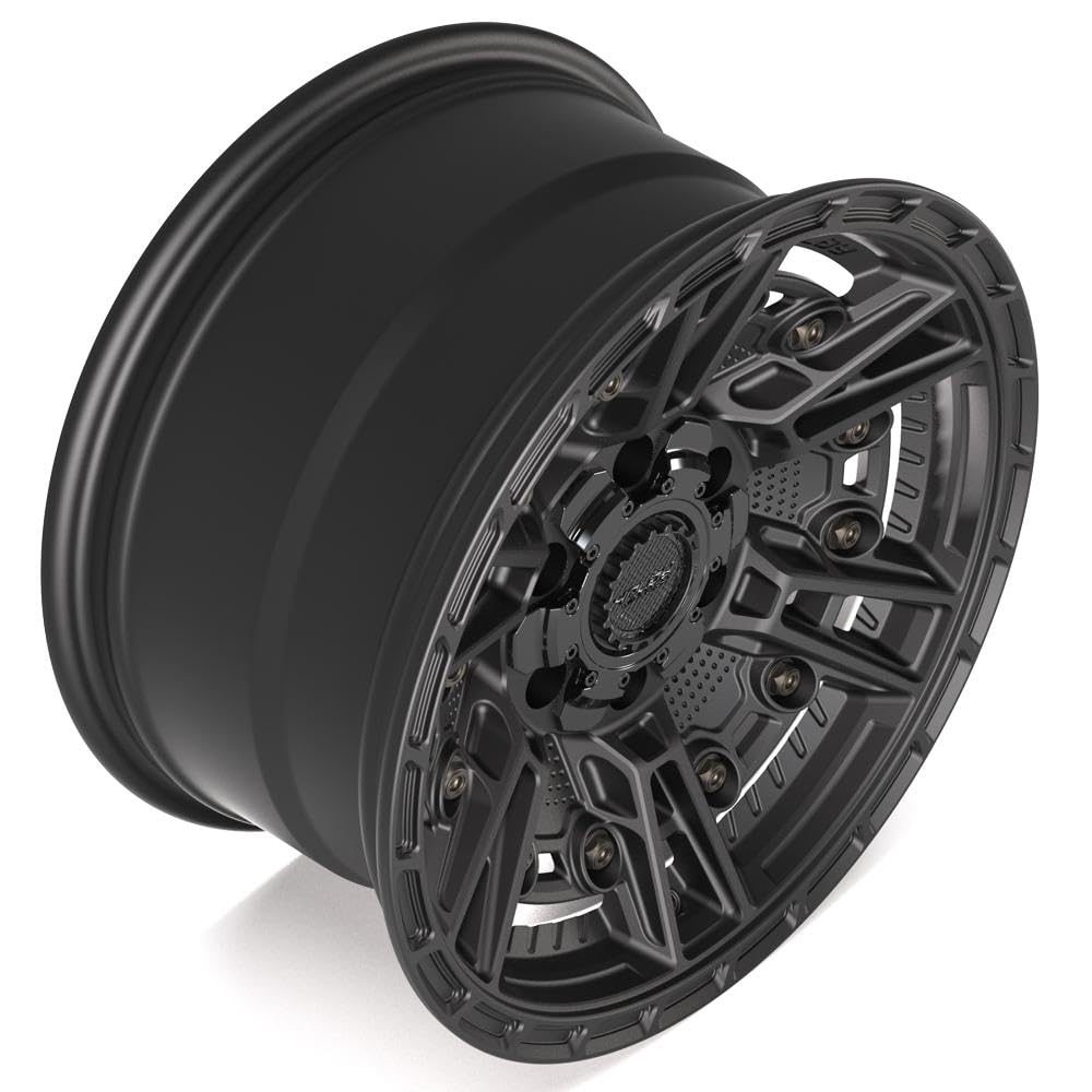 17 inch 4PLAY Wheels Rim Fits 6x135 + 6x139.7 Silverado Suburban Tahoe Expedition F150 Raptor 4PS01 17x9 Matte Black Wheels