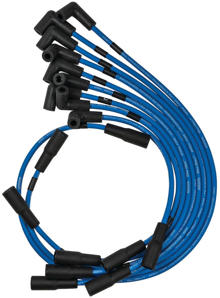 Blue Max 8mm Blue Spark Plug Wire Set Moroso 72526, Fits 93-95 Chevrolet/Pontiac LT-1 w/Optispark Distributor