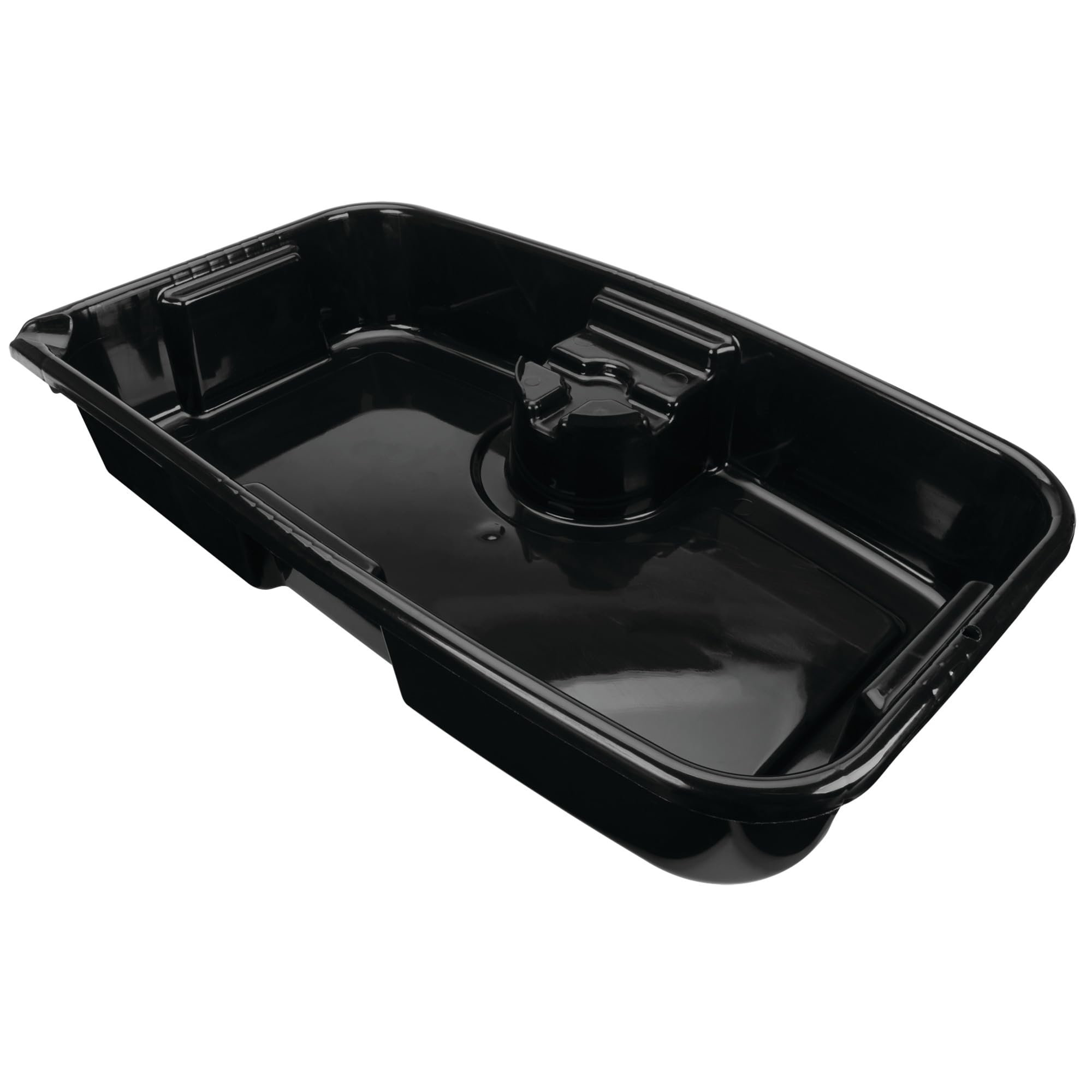 11-Quart Performance Tool W4079 Oil Drain Pan, Chemical-Resistant, Oil Filter Stand, Black