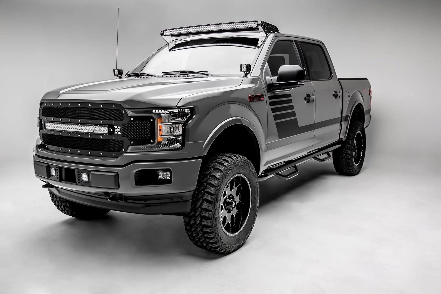 ZROADZ LED Mounting Bracket Ditch Hood Hinge - Compatible with Ford 2018-2020 F150 - to Mount (2) 3 Inch LED Pod Lights - Mild Steel Gloss Black - Bolt-On Easy Installation - PN #Z365711