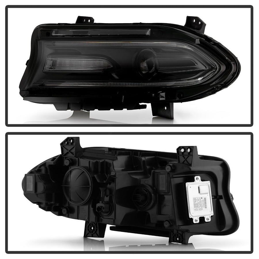 Dodge Charger 2015-23 Spyder (POE) w/LED DRL Xenon HID Assembly Headlight (No Side Logo) - Low/High Beam-D3S(Included) (Ballast Included Panasonic Type Ballast) ; Signal-LED - OE Left