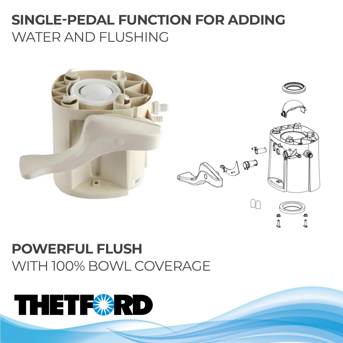 STYLE 2 TOILET BASE ONLY THETFORD 42138 (Cover is not included)