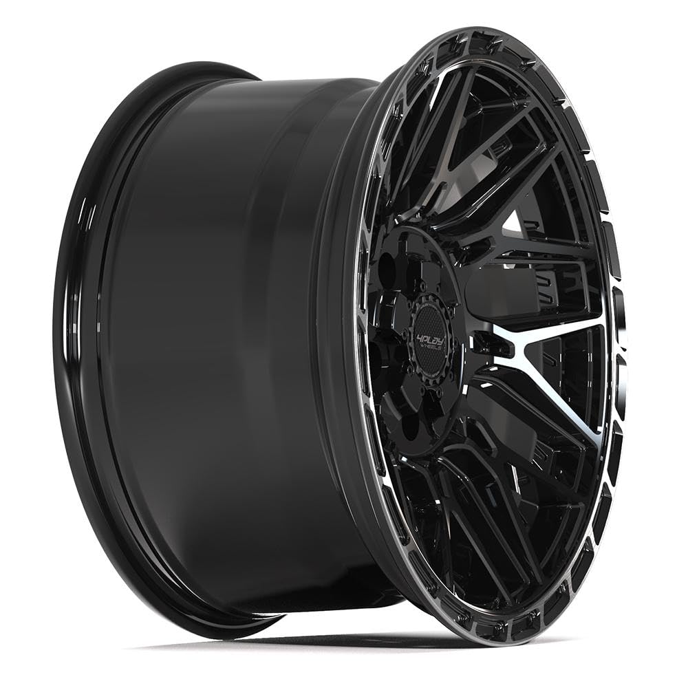 17 inch 4PLAY Wheels Rim Fits 5x127 + 5x139.7 Rebel Durango Journey Grand Cherokee Wrangler Gladiator 4PS28 17x9 Brushed Black Wheels