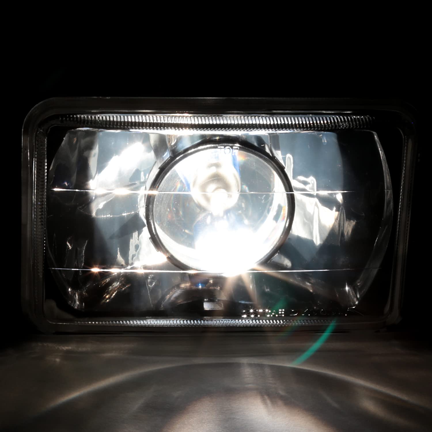 Black Housing SPEC-D TUNING Clear lens Projector Headlights Compatible with Car Equipped with 4"x6" Headlights., Left + Right Pair Headlamps Assembly