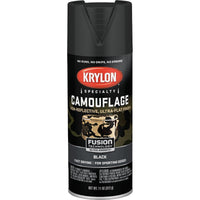 Krylon Ultra Flat Camouflage Paint, Black, 11 oz.