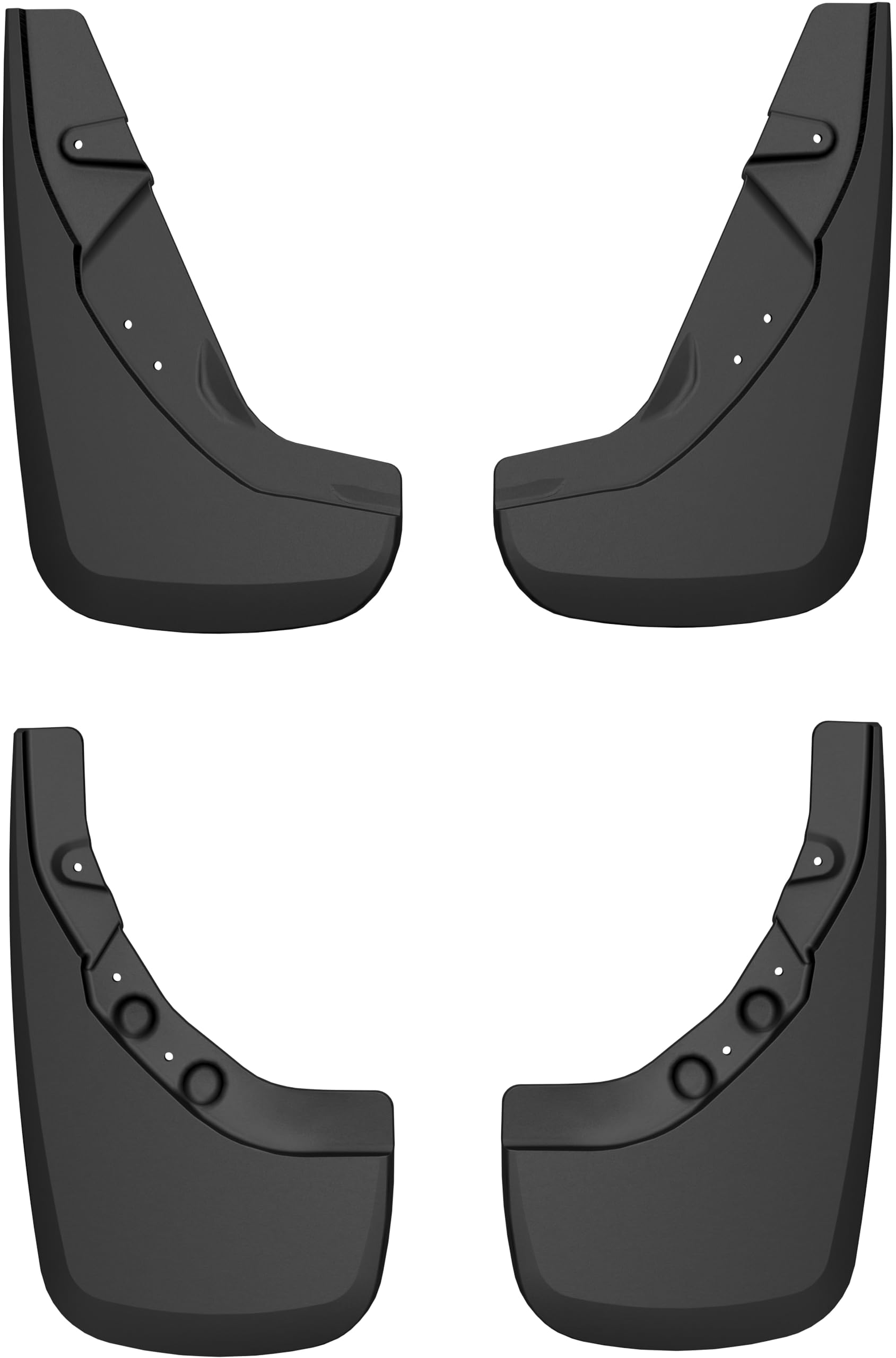 Husky Liners Mud Guards Custom | Fits 2024 Toyota Tacoma, Double Cab (Models w/Factory Fender Flares) | Front & Rear, 4-pc Black - 56956