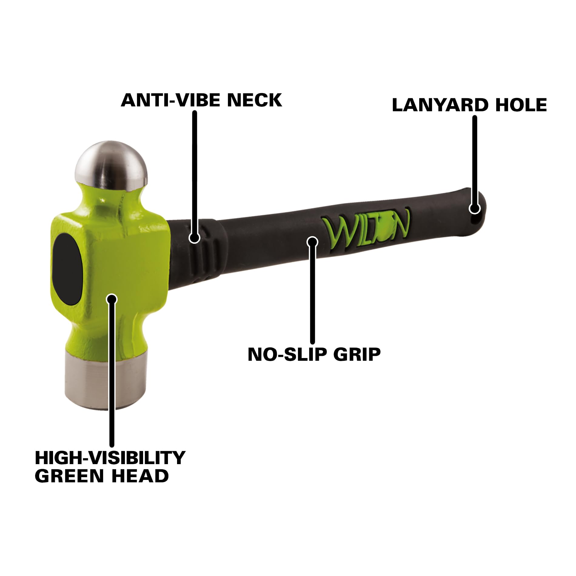 B.A.S.H Wilton 14" Ball Pein Hammer, 32 Oz Head (33214)