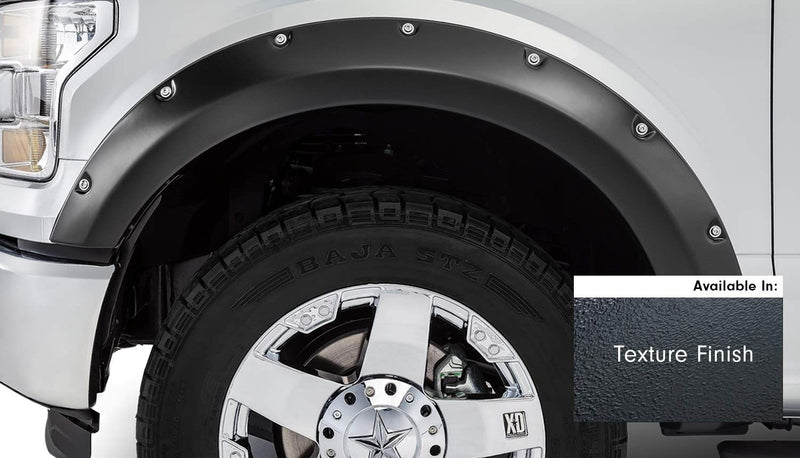 Pocket / Rivet Fender Flares Stampede Products | Ruff Riderz | Fits 2015 - 2017 Ford F-150, Black | 4 pcs., 8432-5