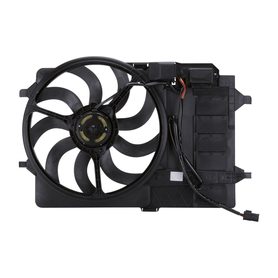 Mini Cooper TYC 621080 Replacement Radiator/Condenser Cooling Fan Assembly, Black