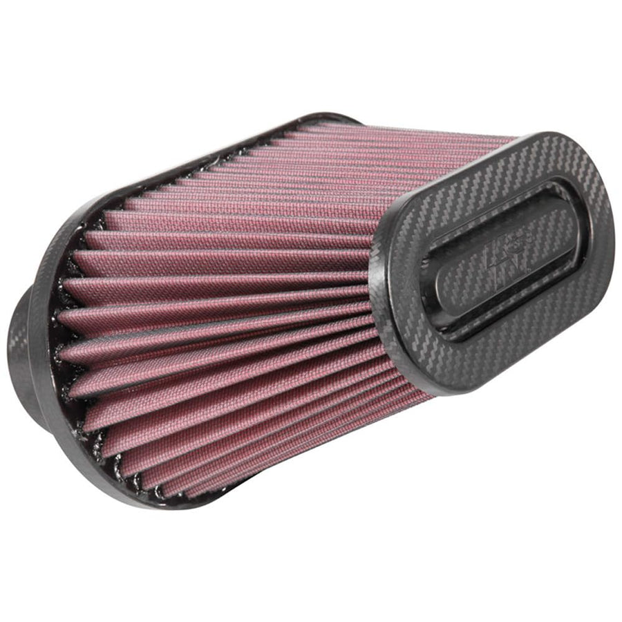 K&N Air Filter Universal - Carbon Fiber Top: High Performance, Premium, Replacement Filter: Flange Diameter: 3 In, Filter Height: 5.5 In, Flange Length: 2.125 In, Shape: Oval Tapered, RP-6101