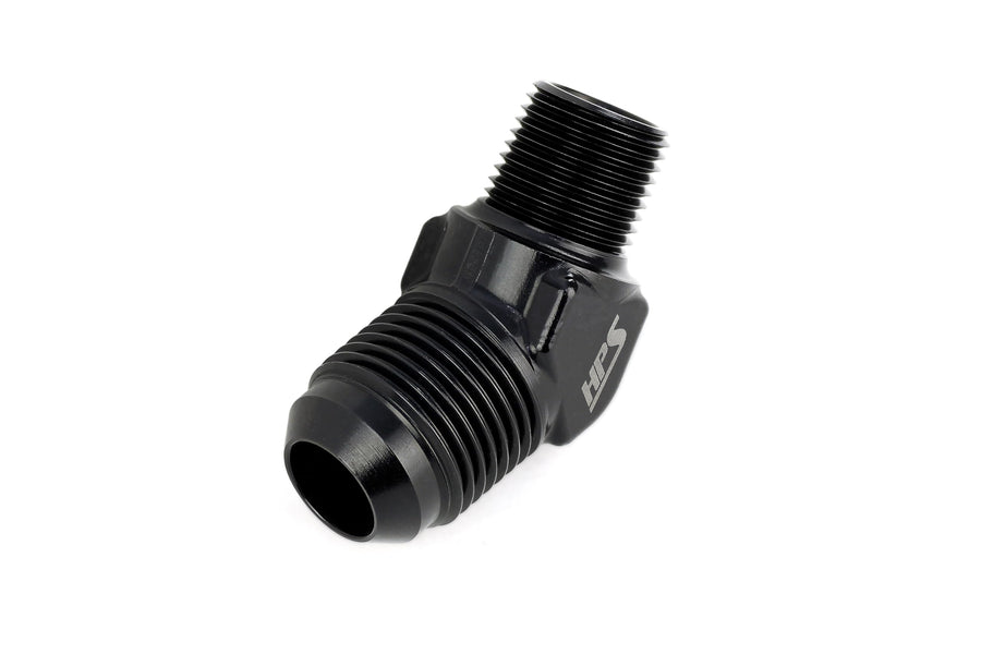 Performance HPS -12 to 1/2 NPT 45 Degree Aluminum AN Adapter, AN823128