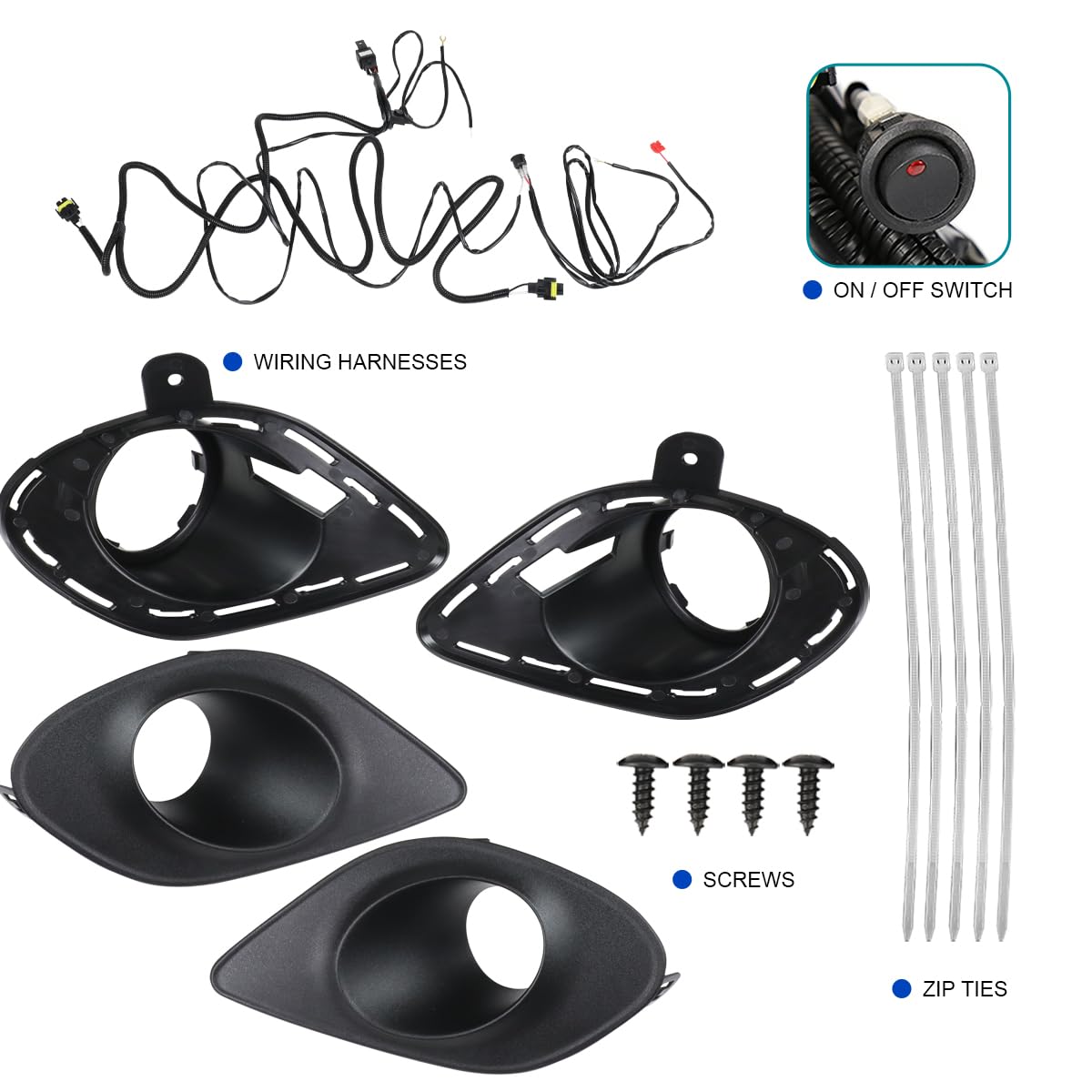 Fog Lights SPEC-D TUNING + H11 Bulbs Compatible with 2015-2020 Dodge Charger, L+R Pair Assembly