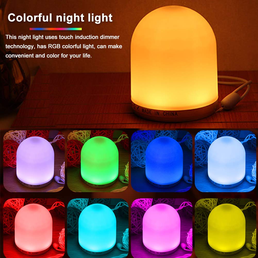 LED Night Light CfoPiryx, Portable Adjustable USB Charging 7 Colors Night Light for Kids, Bedroom Sleeping