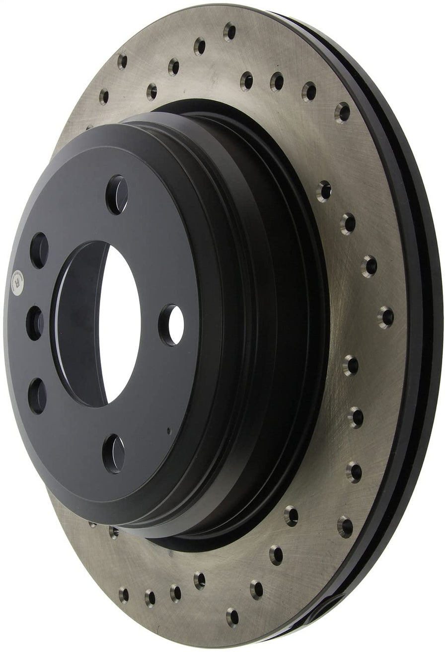 StopTech Sport 128.34150R Cross Drilled Brake Rotor (Rear Right), 1 Pack