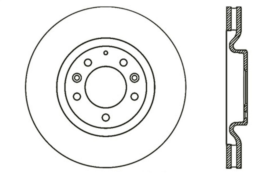 Sport Drilled/Slotted Brake Rotor StopTech 127.45070R (Front Right), 1 Pack