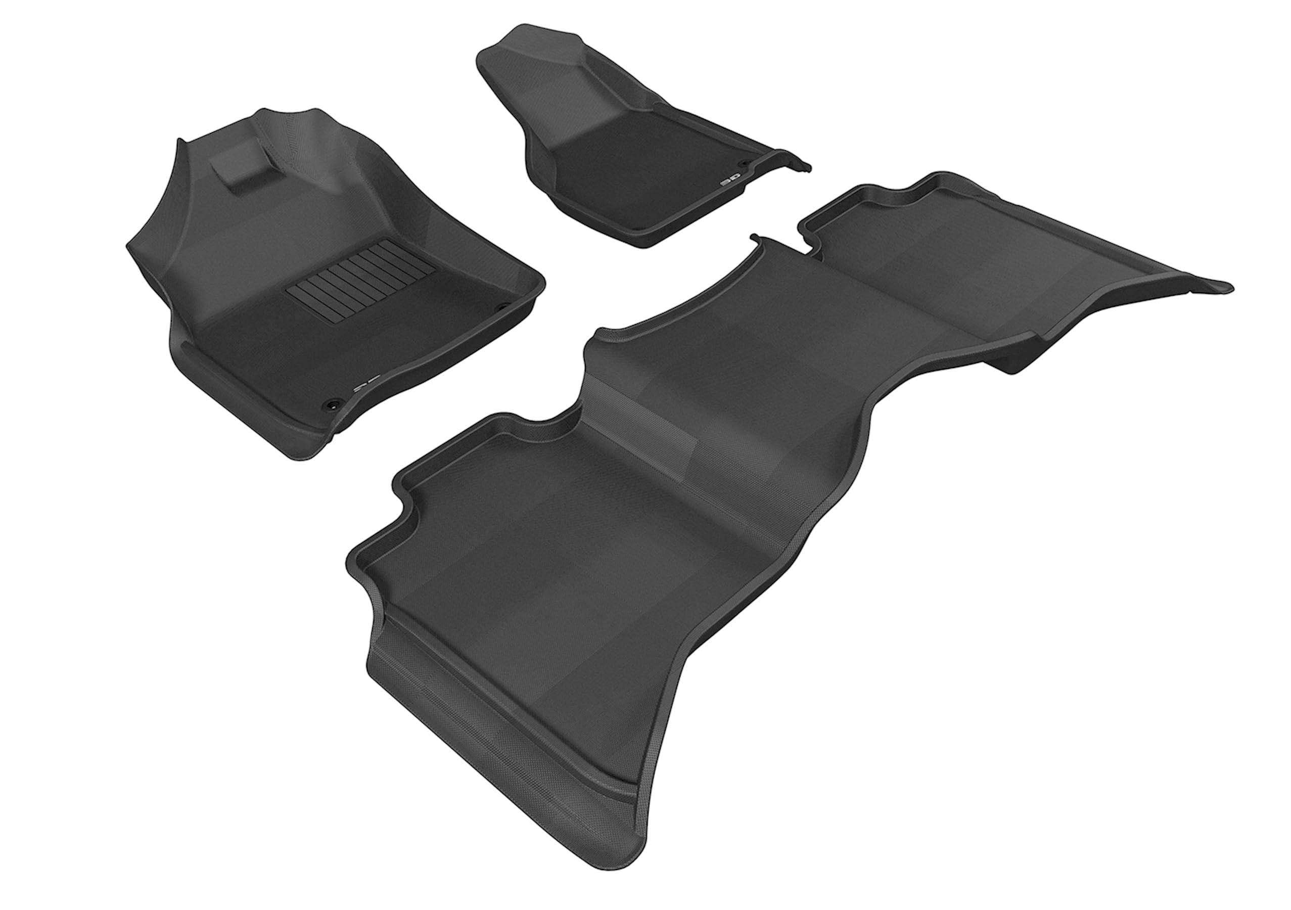 3D MAXpider Floor Mat Kagu (Black) Compatible with Dodge Ram 1500 Crew Cab/2500/3500 Crew/Mega Cab 2012-2018/1500 Classic Crew Cab 2019-2024 -Full Set
