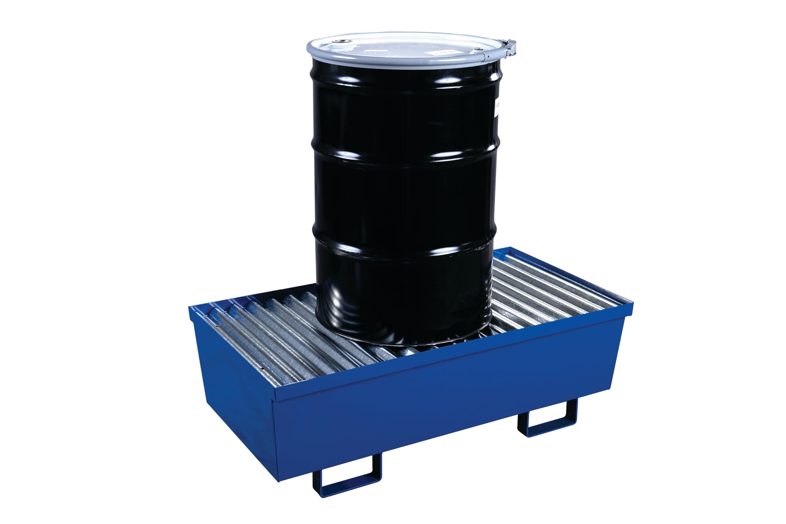 Steel Eagle 2 Drum, 74 Gallon Sump Capacity, Metal Spill Containment Pallet, Without Drain, Blue, Made in The USA, 1620ST